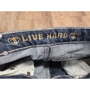 Live Hard Play Hard Rhinestone Bling Pocket Bootcut Western Jeans Denim Size 8 thumbnail 7