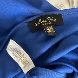 Melissa Paige Woman 1X Top Tunic Button Shoulders Slit Sleave Royal Blue Office thumbnail 6