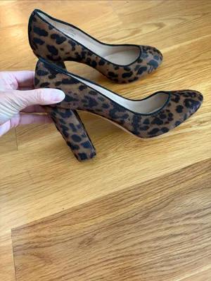 J. Crew Leopard Print Block Heel Pumps - Brown/Black thumbnail 4
