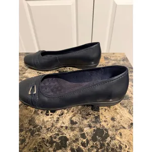 Walking Cradles Navy Blue Leather Buckle Detail Ballet‎ Flats 9.5W thumbnail 4