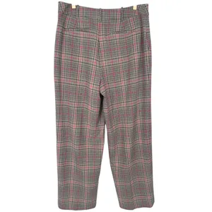 ON-34TH Womens Plaid High Rise Wide Leg Trouser Pants Tan Navy Pink Size 12 thumbnail 4