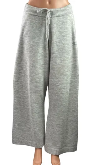 Oner Active Women's Gray Knit High Waisted Wide Leg Baggy Palazzo Sweat Pants Size M thumbnail 1