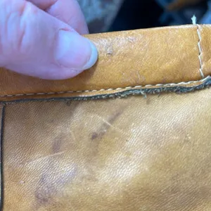 Vintage boho Leather Made in Hong Kong top handle bag. thumbnail 13