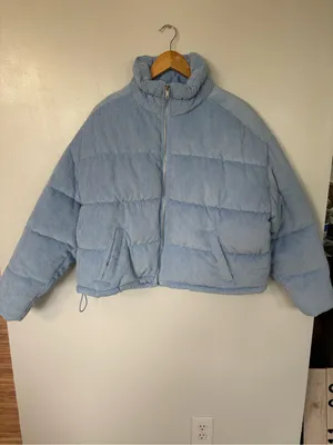 Hollister Sky Blue Corduroy Puffer Jacket thumbnail 2