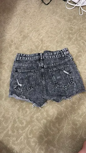 SHEIN black/grey jean shorts thumbnail 3
