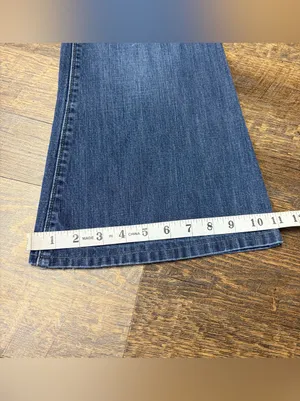 Vintage Y2K American Eagle Real Flare Jeans Women’s 14 Low Rise Blue Denim thumbnail 2