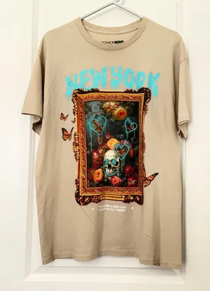 FashioNova Sand Graphic NY & Art Tee thumbnail 1