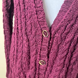 FREE PEOPLE Cable Knit Oversized Cardigan Sweater Size XS thumbnail 3