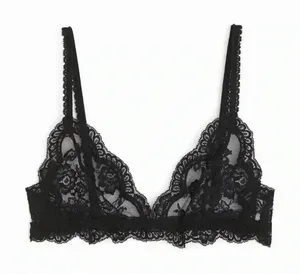 NWT rabanne H&M HM Lace Bralette Bra Black 6 thumbnail 1