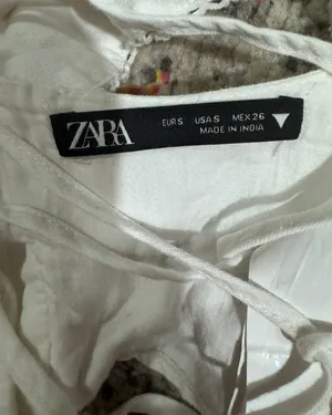 ZARA White Ruffle Top thumbnail 3