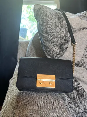 Michael Kors Black Crossbody with Gold-Tone Push Lock thumbnail 9