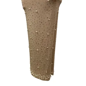 NEW PrettyLittleThing Gold Bandeau Tube Beaded Rhinestone Maxi Bodycon Dress 4 thumbnail 4