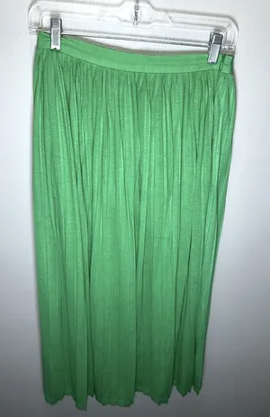 Farm Rio Women's Pleated Accents Midi‎ Length Green Skirt Size Small thumbnail 1