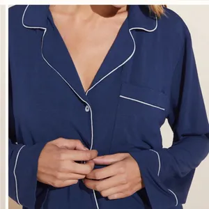 Eberjey Gisele Long Sleeve Navy Pajama Top thumbnail 1