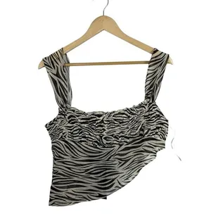 NWT Lioness Women’s District Sheer Asymmetrical Top in Zebra Print Size XL thumbnail 5