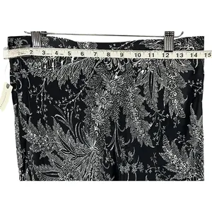 Anthropologie Bias Satin Midi Skirt 8 Black Floral Romantic Fairy Whimsygoth NEW thumbnail 7