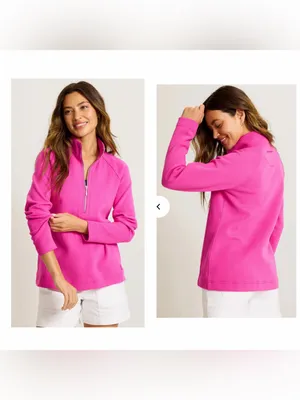 Tommy Bahama Aruba Half Zip Sweatshirt Women’s XL Very Berry Pink thumbnail 2