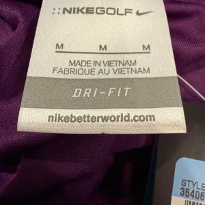 Nike Golf Dri-FIT Purple Polo Shirt Womens Medium NWT Altria Logo Top 354067-543 thumbnail 6