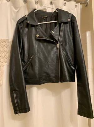 Women’s motorcycle style jacket im L Black Size L thumbnail 1
