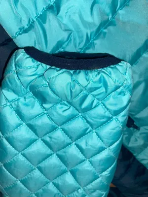 Totes Quilted Hooded Puffer Jacket Coat Women’s Size Large Aqua Navy Pockets EUC thumbnail 5