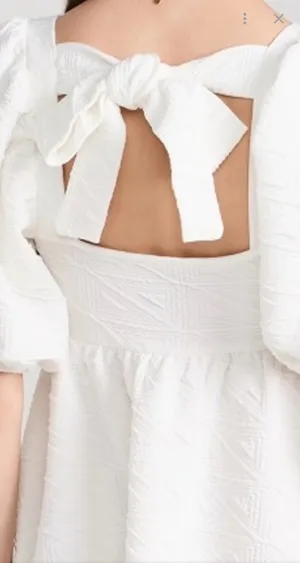 Free People White Violet Puff Sleeve Mini Dress - Size(S) thumbnail 2