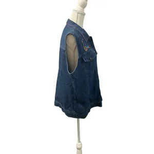 VTG Casey & Max Equestrian Western Embroidered Denim Jean Sleeveless Shirt XL thumbnail 3