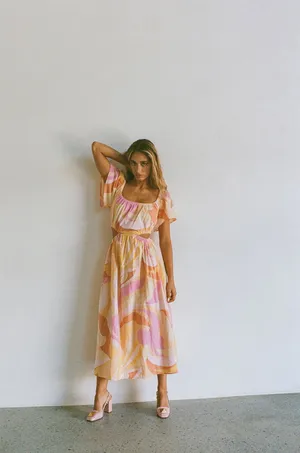 Sabo Skirt Summer Cut Out Midi Dress thumbnail 2