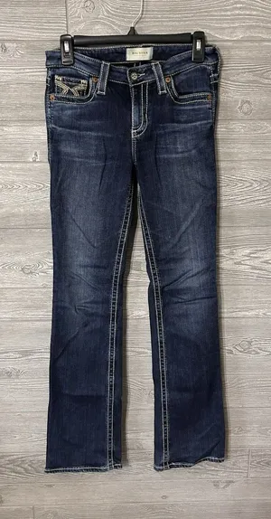 Big Star Womens Jeans‎ Maggie Boot Size 26R Low Rise Denim Pants Embroidered thumbnail 1
