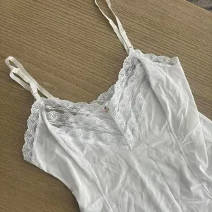 White Lace Lingerie Tank Top Floral Detail Size Small thumbnail 2