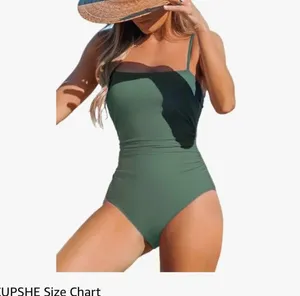 Cupshe NEW Swimsuit 1 Pc Bathing Suit Square Neck Cutout Back Tummy Control M thumbnail 3