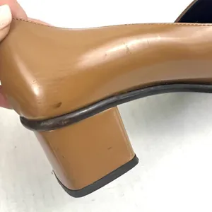 Vintage Via Spiga Italian Leather Tan Y2K Block Heel Loafers - Size 6.5 thumbnail 11