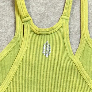 Free People Movement Happiness Runs Crop Top Lime Green Ribbed Seamless XS/S GUC thumbnail 2