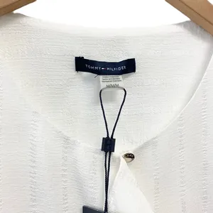 TOMMY HILFIGER White Sleeveless Ruffle Front Top M Lined Blouse thumbnail 8