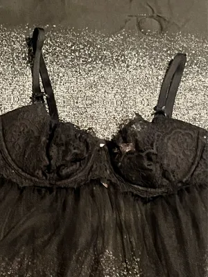 Womens M Victoria's Secret Black sheer babydoll lingerie top thumbnail 3