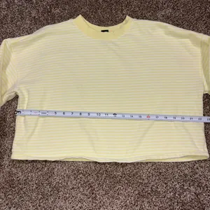Wild Fable yellow & white striped long sleeve crewneck thumbnail 5