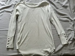 Long Sleeve Cozy Classy Sweater White Size M thumbnail 2