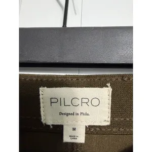 Pilcro Anthropologie Moss Green High Waist Corduroy Crop Flare Pants Medium thumbnail 4