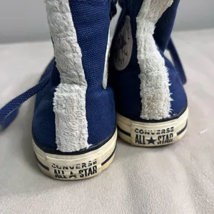 ⭐ Converse Chuck Taylor All Star High Top Blue Sherpa Lined Women’s 8 thumbnail 4