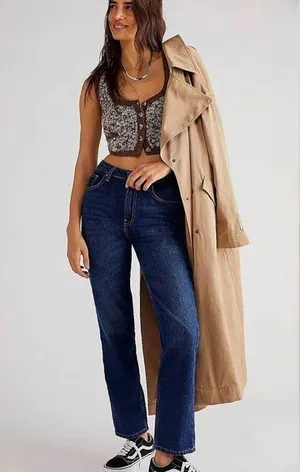 Free People We The Free Pacifica Straight-Leg Jeans Size 25. B20 thumbnail 1