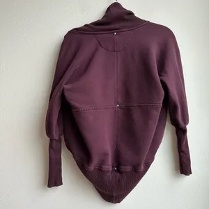 Aritzia Wilfred Diderot Cocoon Cardigan Maroon Purple Open Front Size XS thumbnail 7