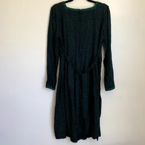 Sarah Elizabeth Vintage Green Black Diamond Print Rayon Cottagecore Dress Size 8 thumbnail 2