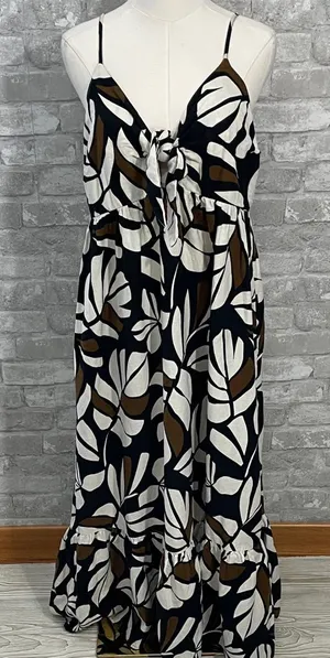 Tabitha Brown for Target Botanical Print Sleeveless Tie-Front Midi Dress thumbnail 1
