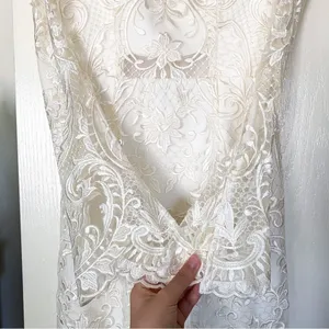 BHLDN‎ Thurley Dress Emilia Lace Semi-Sheer Off-Shoulder Bridal Ivory 8 NWT thumbnail 4