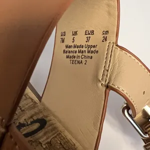 Sam Edelman‎ Teena 2 Sandals 7M Tan Woven Strap Cork Footbed Gold Heel thumbnail 9