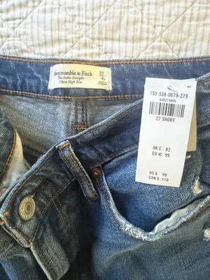Abercrombie High-Rise Jeans Straight distressed thumbnail 2