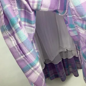 Entro Plaid Tiered Sundress Size Small Purple thumbnail 5