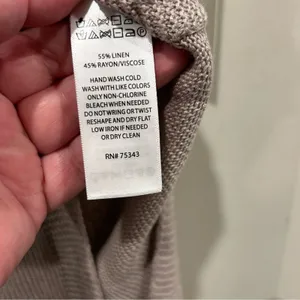 Joie Women Taupe Linen Blend V-Neck Knit Sweater Vest Tank Top L NWT Lagenlook thumbnail 6