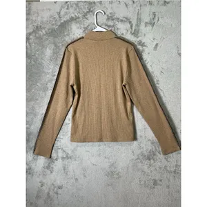 J.Crew Ribbed Turtleneck Whipstitch Trim Beige‎ Quiet Luxury Minimalist XL New thumbnail 8
