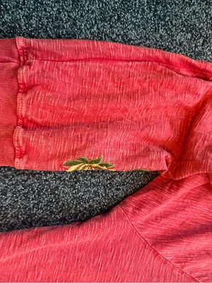 Avani del Amour xl boho hooded cotton embroidered top pink red thumbnail 6