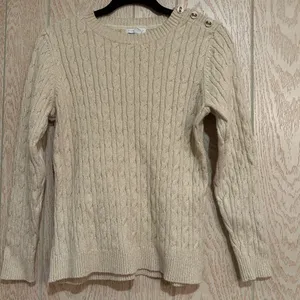 Charter Club Women’s Large Beige Cable Knit Sweater thumbnail 1